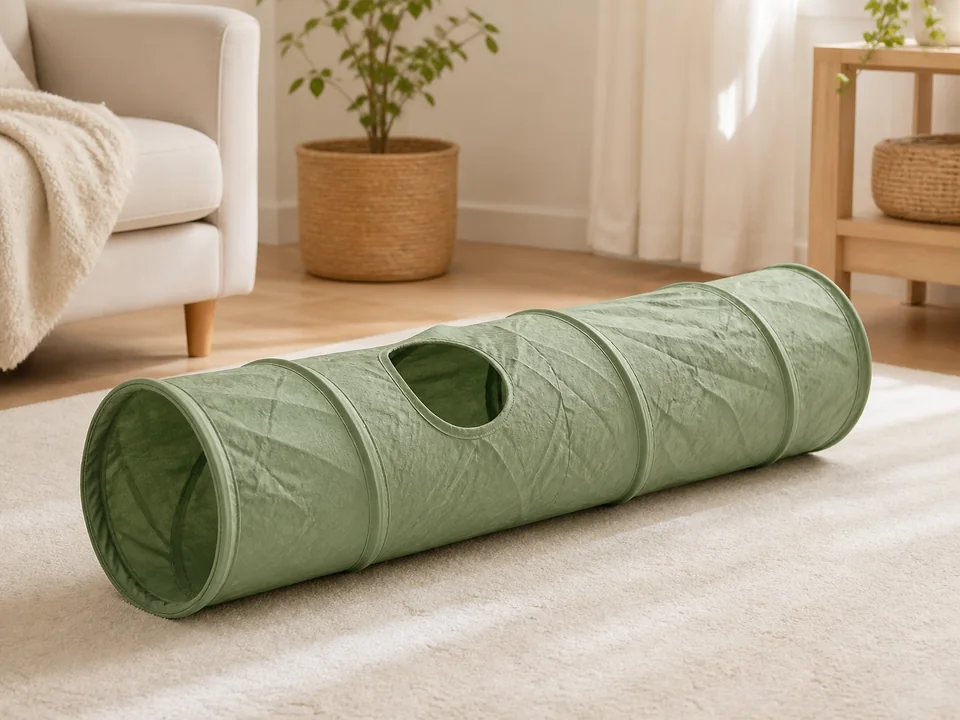 Túnel plegable de juego para gato con varias entradas
